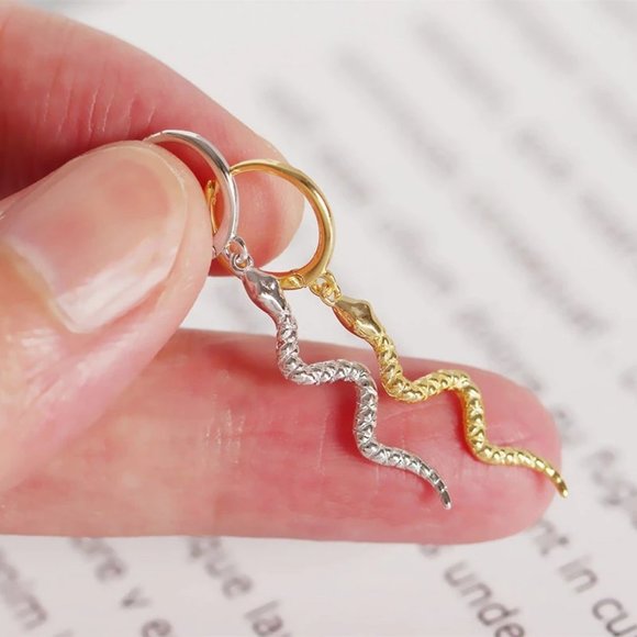 *NEW 925 Sterling Silver Swirl Drop Hoop Earrings - Picture 6 of 10